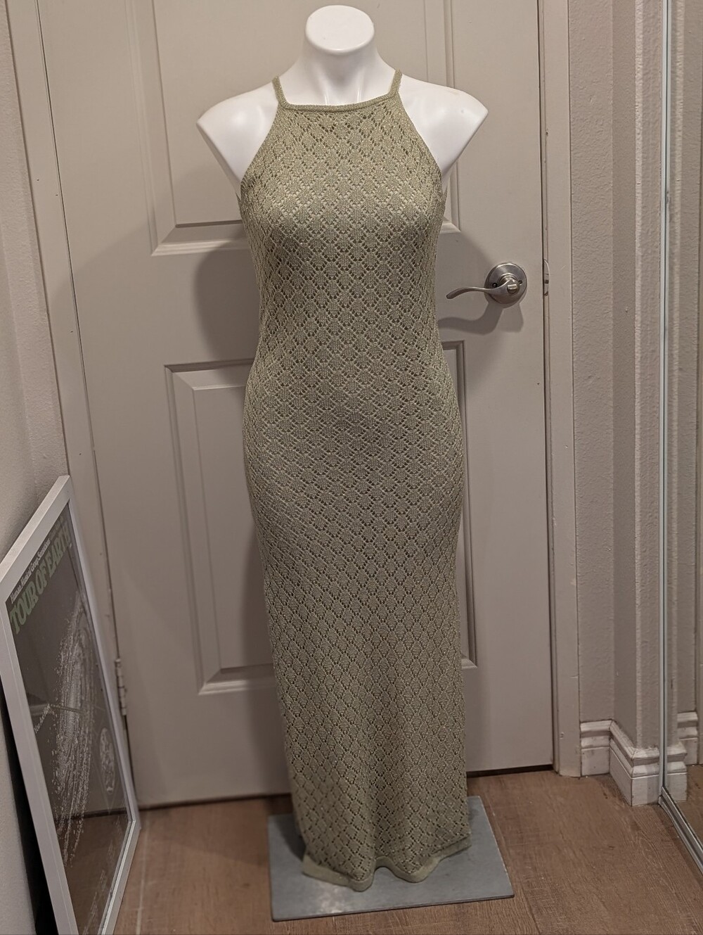 NKN Nekane Sleeveless Knit Dress in Olive Green Size Small